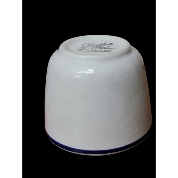 Walker China Coffee Cup Vitrified Jeannette Corp Restaurant Ware Vtg Blue Rim - Picture 12 of 13